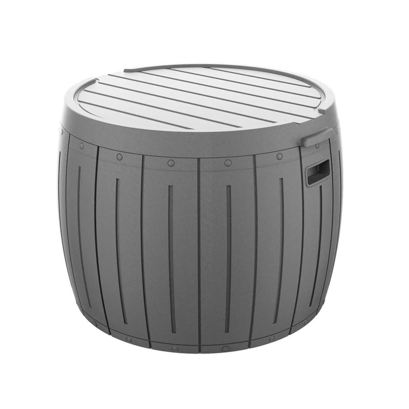 Outdoor 36 Gallons Water Resistant Plastic Deck Box in Grey
