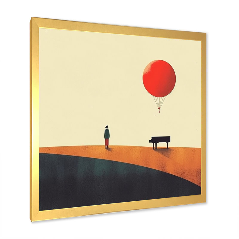 Minimalisme solidaire paysage VII, H 30 po x l 30 po x P 1 po, Encadrement doré