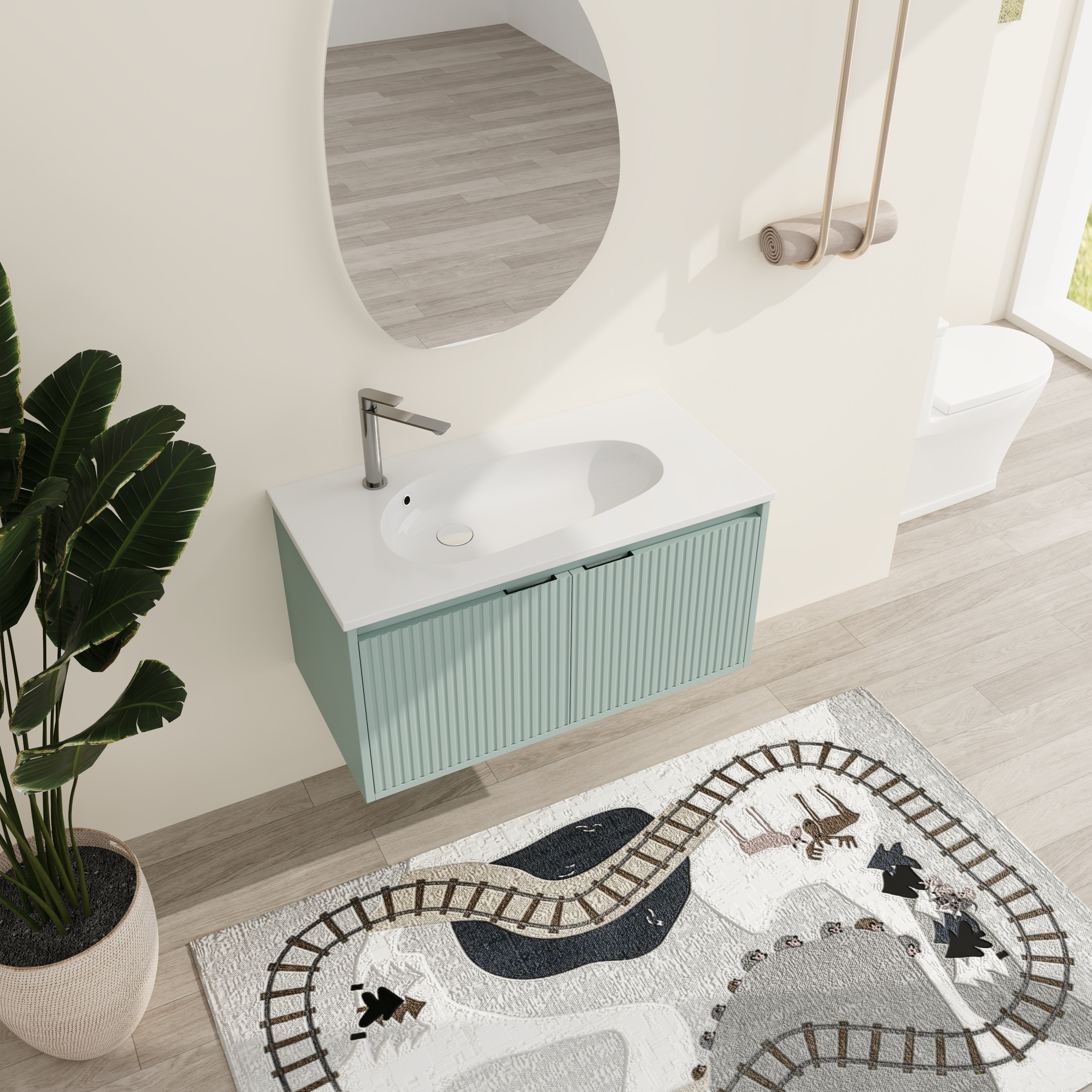 Ebern Designs Kewarra 36''Wall Mounted Bathroom Vanity,Floating Vanity ...