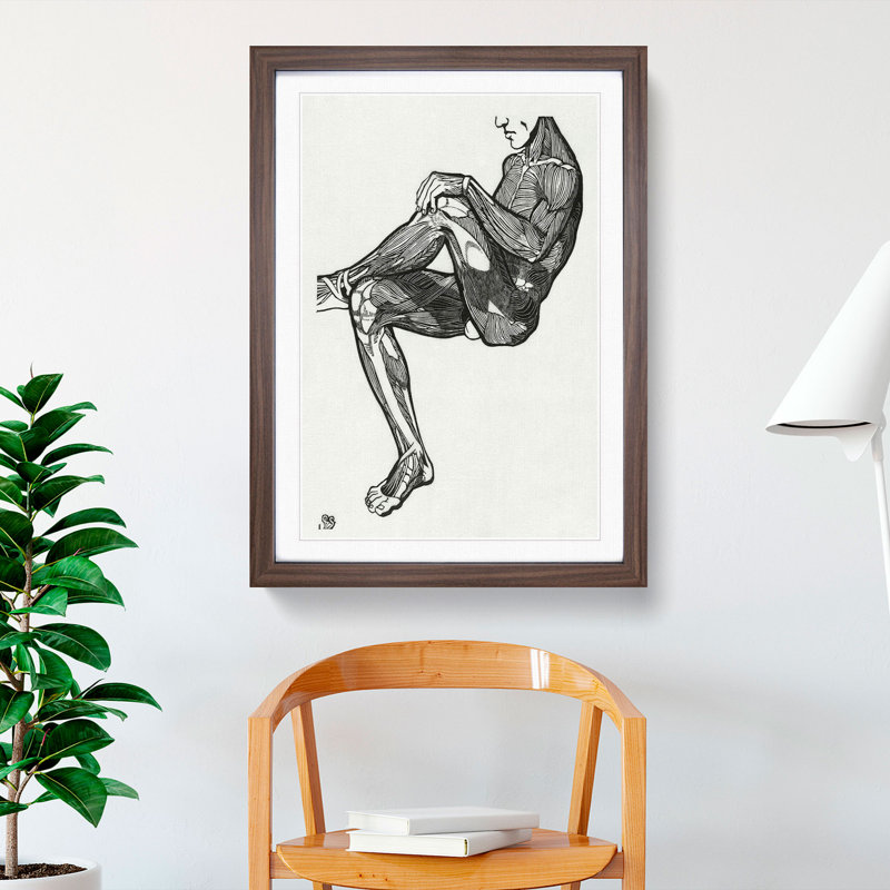 Anatomical Study of a Man Vol.16 by Reijer Stolk - Picture Frame Painting, 90cm H x 65cm W x 2cm D, Walnut
