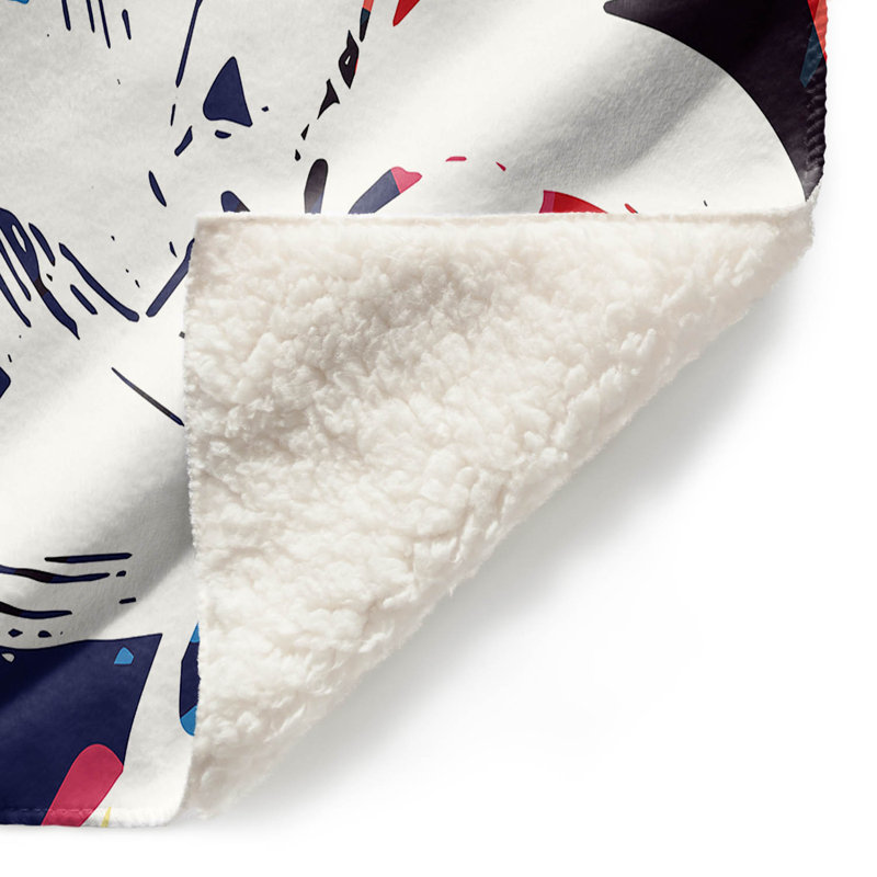 Couverture sherpa doux pour fleurs graffitis 1, l 51 po x L 60 po