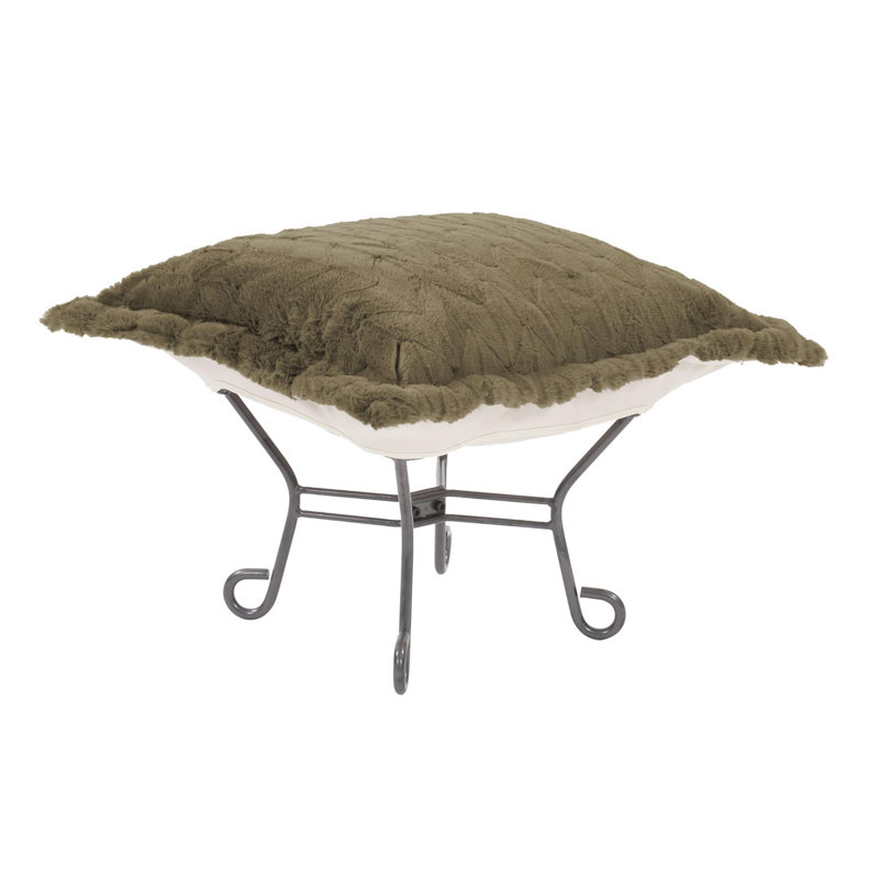 Repose-pieds Scroll Puff Angora, Vert