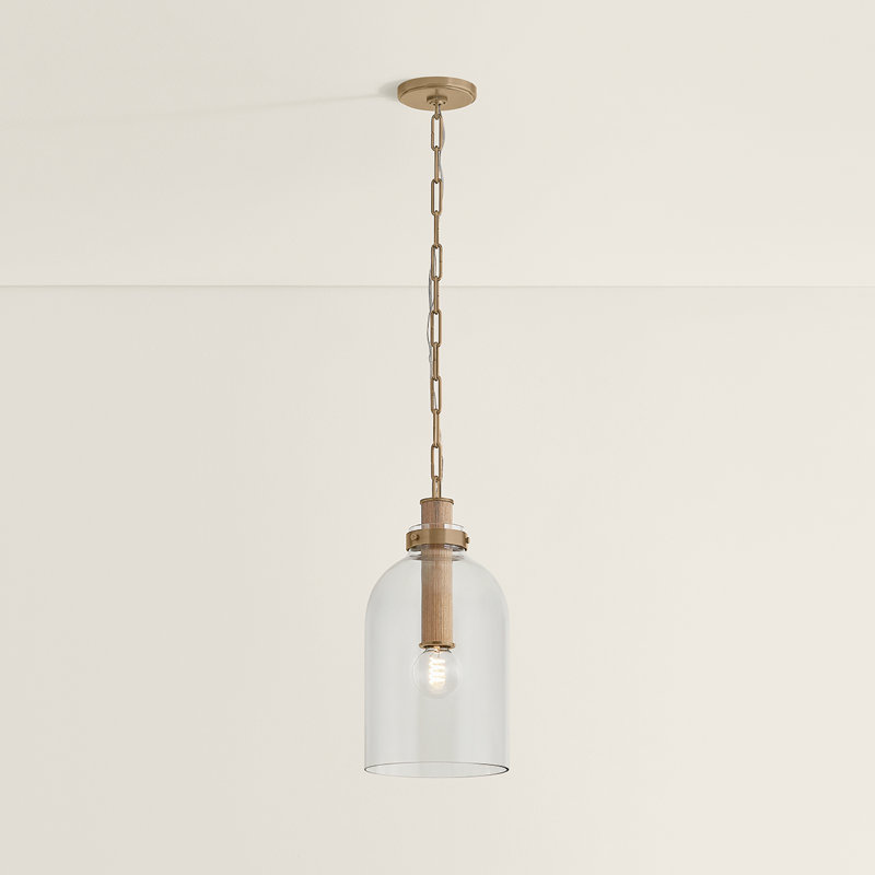 Troy Lighting Kori wide 1 Light Pendant in Patina Brass, 72" H x 9" W x 9" D, 15 W