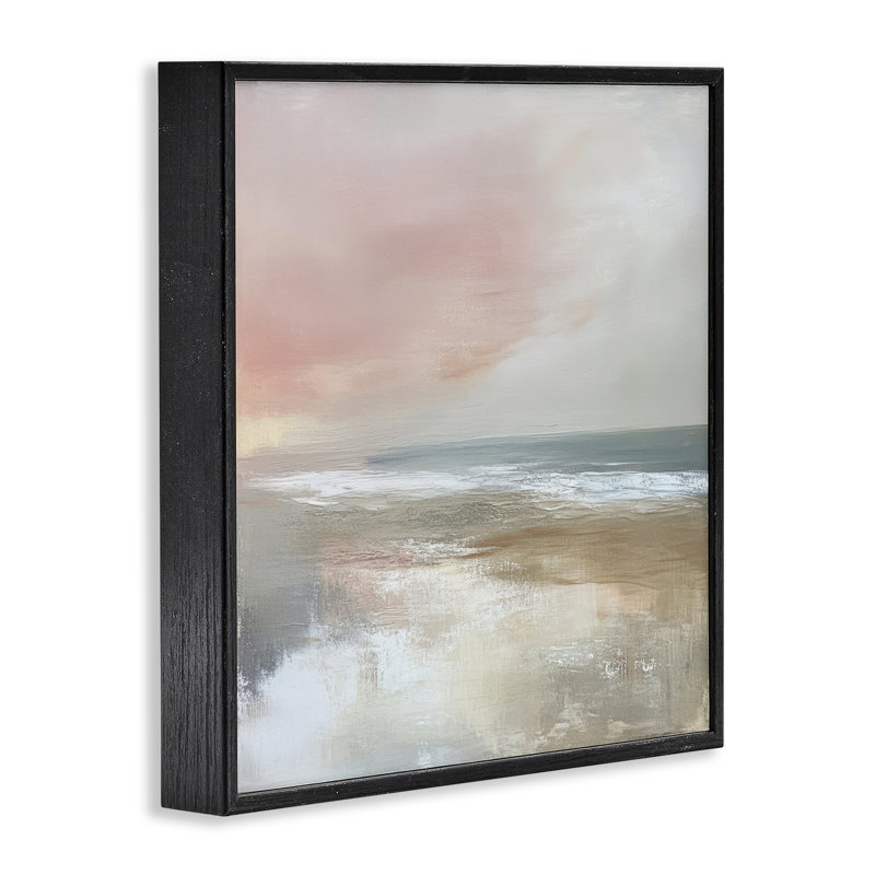 «Mute Landscape Marsh Waters», estampe numérique, conception de Petal Prints Design, Giclée encadrée noir minuit