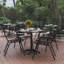 Chaises de patio empilables modernes en aluminium à dossier à lattes Chrisoula-92076296