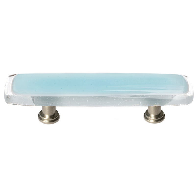 Poignée barre 3 po CTC Aqua, Nickel satiné, Aigue-marine