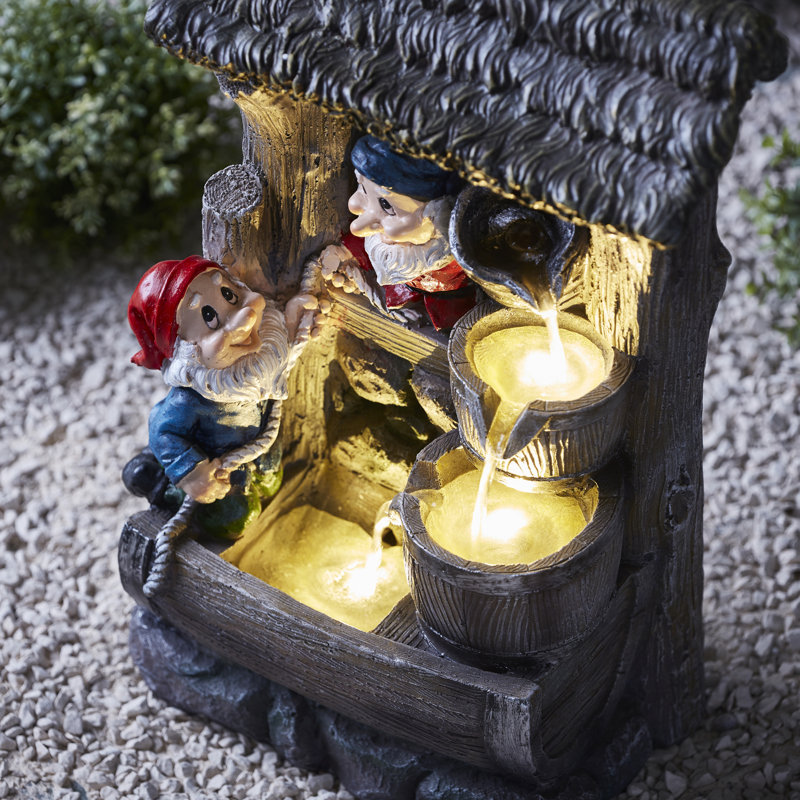 Keeley Outdoor Weather Resistant Sculptural Fountain with Lights