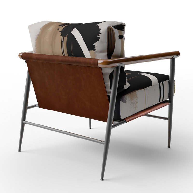 Fauteuil d'appoint décoratif en velours noir et doré Expression III, Noir