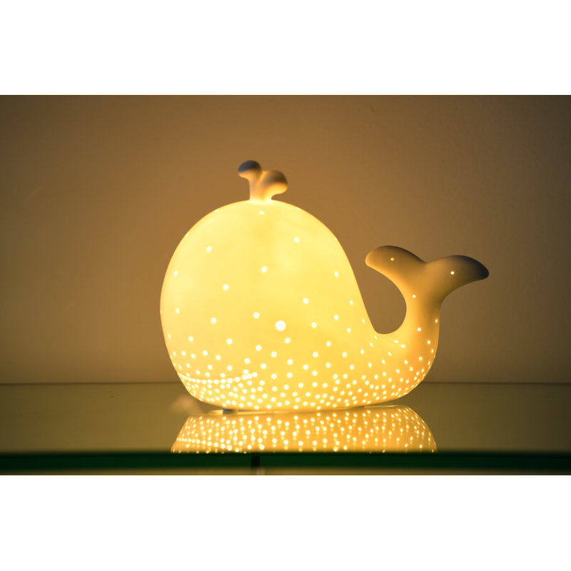Veilleuse baleine en porcelaine