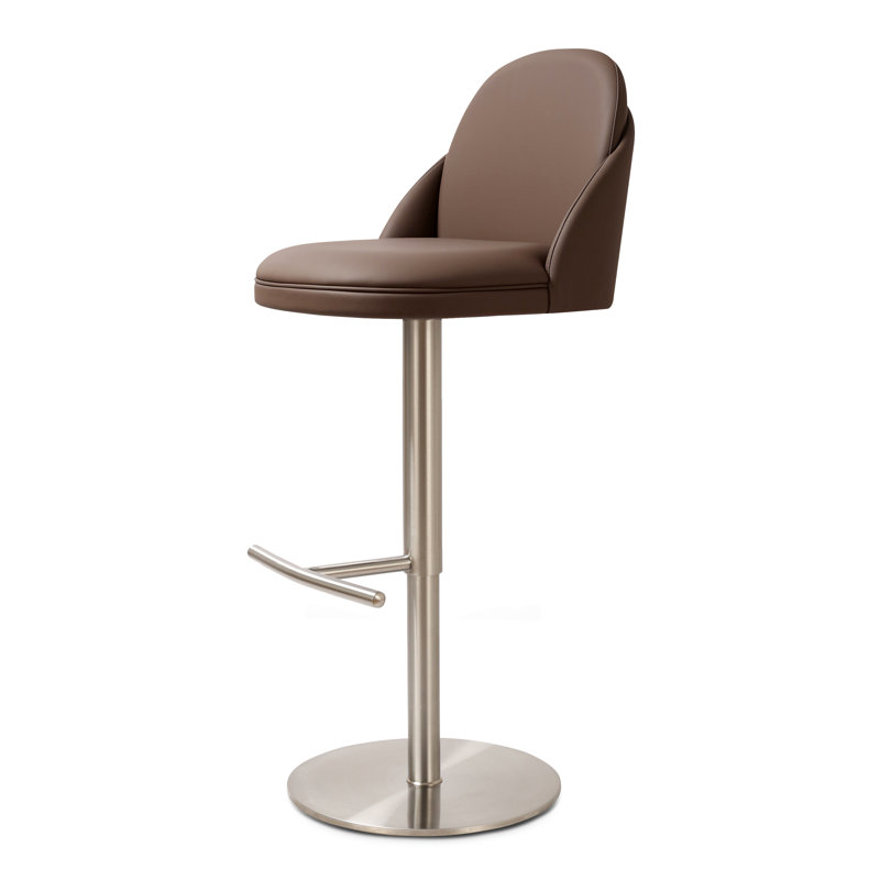 Tabouret de comptoir pivotant à 360 degrés Finta, Mink Brown/Silver