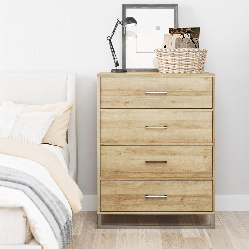 Commode 4 tiroirs l 31,2 po, Naturel