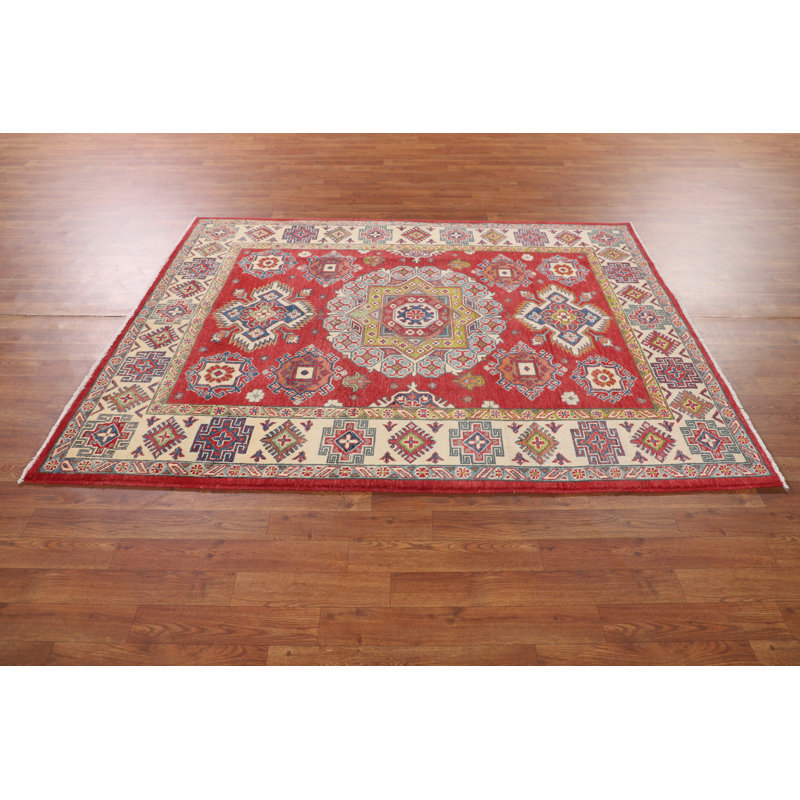 Tapis oriental géométrique Kazak 5 x 7