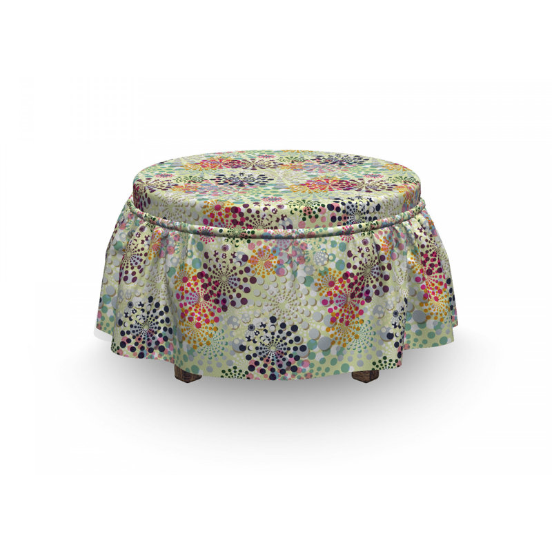 Ensemble de housse pour repose-pieds avec coussins décoratifs 2 pièces