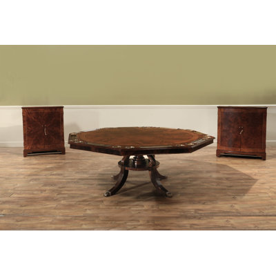 Round Expanding Dining Table & Poker With Table Two Leaf Storage Cabinets