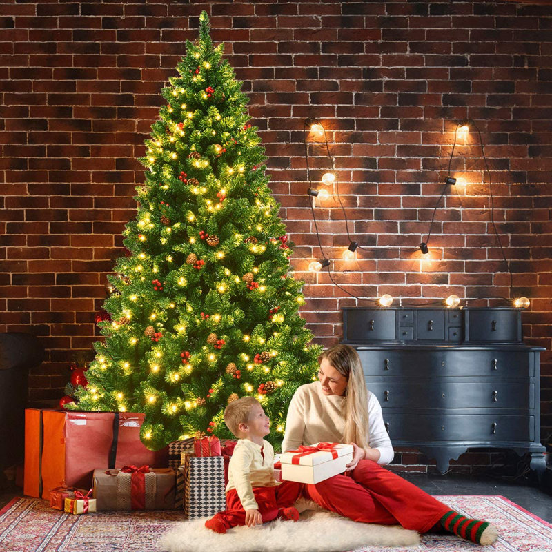 Lighted Artificial Christmas Tree, 195cm H x 115cm W x 115cm D