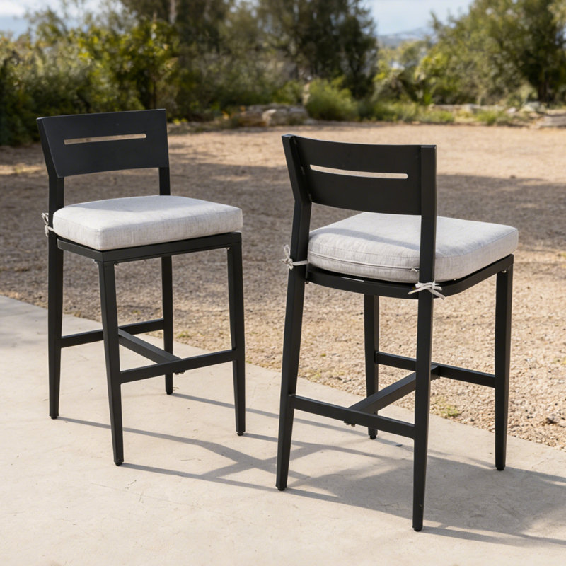 Patio Aluminum Club Chair(Set Of 2) With Sunbrella Cushions, Ergonomic Backrest, Tapered Legs, Footrest, Weather-Resistant