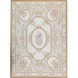 Hand-Knotted High-Quality Beige and Ivory Area Rug