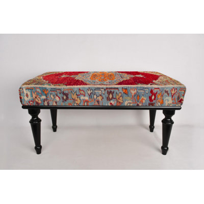 Medallion Bench, Sitting Bench, Ottoman Bench, Upholstered Bench, Turkish Rug Bench, Kilim Bench, Home Decor Bench, Handmade Bench by Bungalow Rose