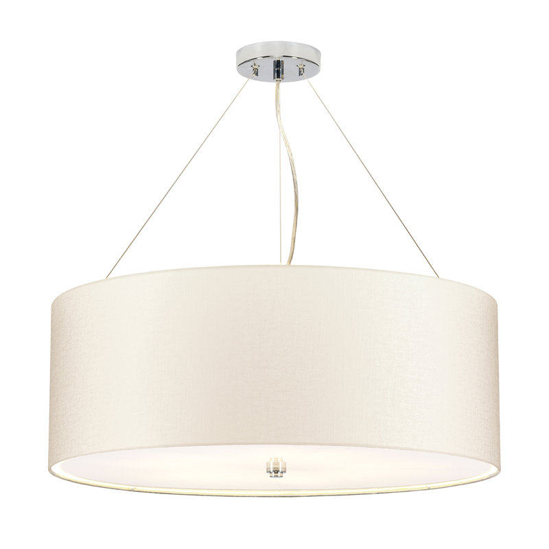 Ausilia 1 - Light Drum Pendant, Polished Chrome, 70cm H x 51cm W x 51cm D