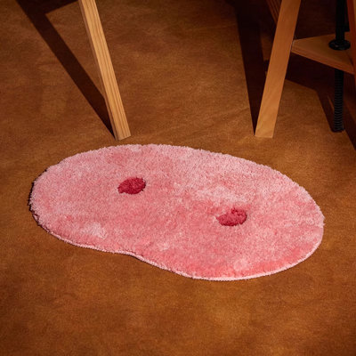 Plush Bath & Bedroom Rug - Machine-Washable Non-Slip Floor Mat With Soft Shaggy Lambswool Surface