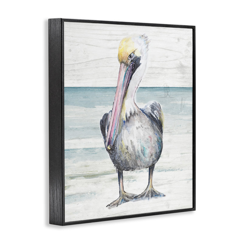 Oiseau de mouette fantaisiste superposé aux vagues de l'océan-ao-862, H 14 po x l 11 po x P 1,5 po