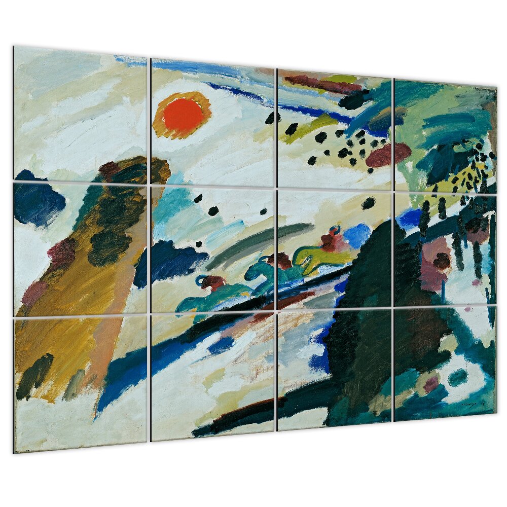 Multi Panel Wandkunst Romantische Landschaft - Wassily Kandinsly Cm. 150X200 (12 Paneele)