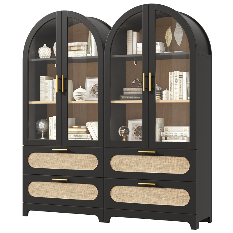 80 cm W Display Cabinet, Black