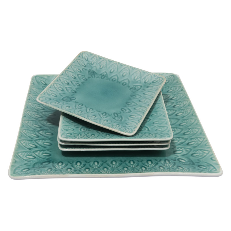 Ensemble d'assiettes à apéritif 5 pièces Peacock, Lagon