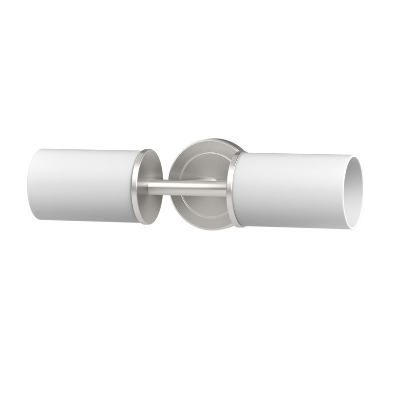 Applique murale 2 lumières Latitude II | Éclairage pour meuble-lavabo, montage horizontal ou vertical, Nickel satiné