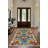 Larissa Collection Digital Print Cotton-Polyester Blend Rug – Teal & Red-1059837544