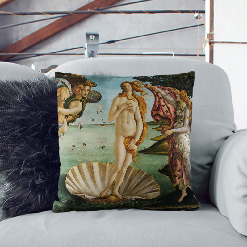 Birth of Venus Scatter Cushion, 40cm H x 40cm W x 15cm D, Stone