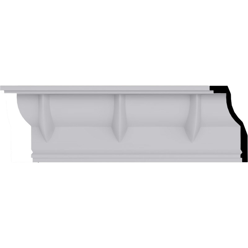 White Polyurethane Decorative Crown Moulding 94.5"