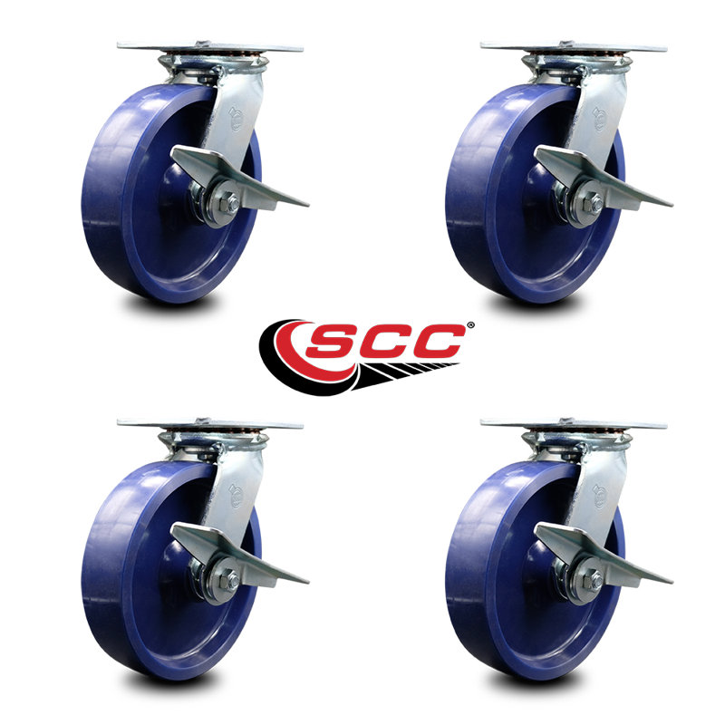 Heavy Duty Solid Poly Set with Roller Bearings and Brakes SCC