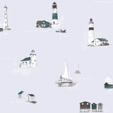 Deauville 2 Nautical Lighthouse and Sailboats 33' L x 21" W Smooth Wallpaper Roll