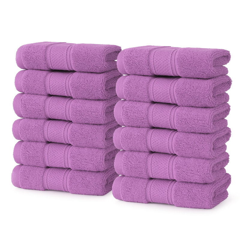 12 débarbouillettes Bransouze 12 po x 12 po, débarbouillettes 100% coton, lavables à la machine, Lavande