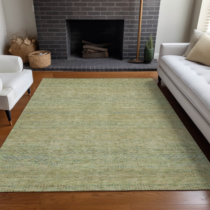 Machine Washable Indoor/Outdoor Claudian ACN1634 Wheat Rug, Rectangle 5' x 7'6"