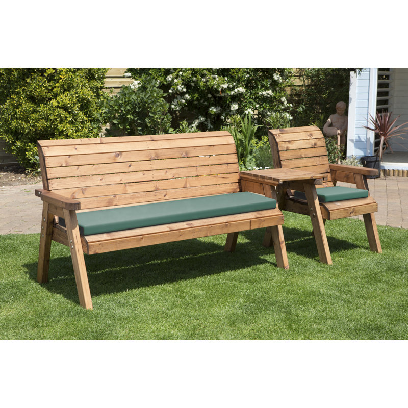 Gaines Solid Wood Redwood Outdoor Bench, Green