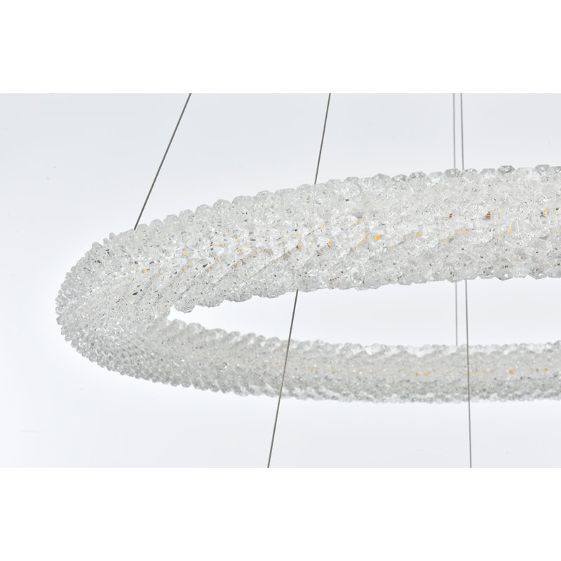 Lustre gradué à 2 lumières DEL Bridgeton, Chrome, H 12 po x l 24 po x P 24 po
