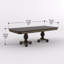 Royal Extendable Dining Table Cherry 2 Extension Leaves Double Pedestal Gold Tipping