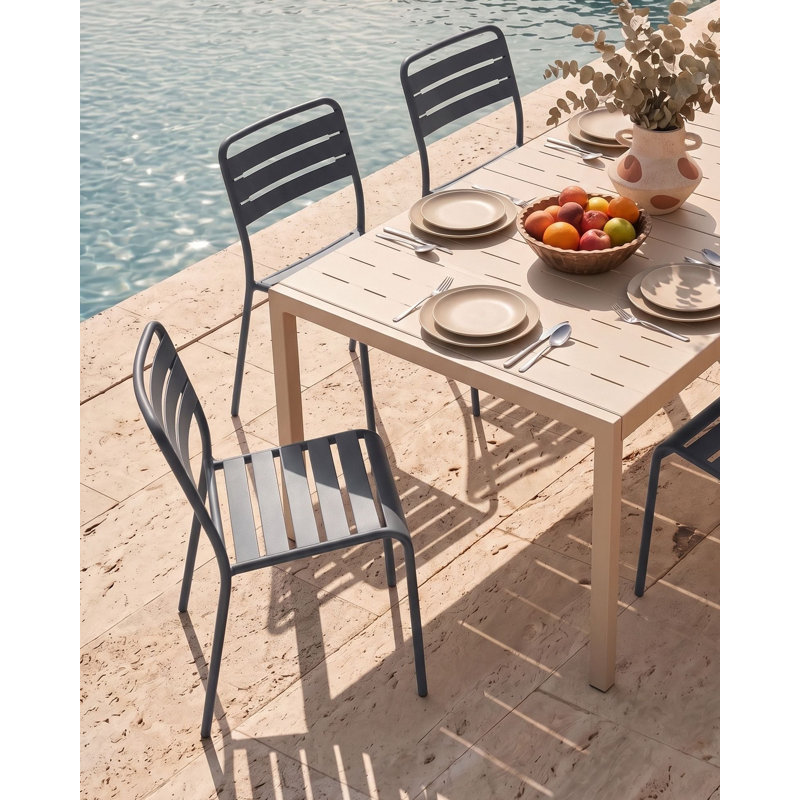 Stackable Outdoor Patio Dining Side Chair, Grey