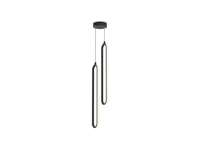 F0C2456EF4F74D2E908975038B1E0499 Suspension DEL Zanaia à 2 lumières 61 cm (24 po), circuit imprimé réglable, noire, Noir