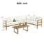 Ensemble de canapé modulaire d'extérieur en bois d'acacia rustique moderne pour 5 personnes avec coussins hydrofuges de 6 pouces et table basse Oswin