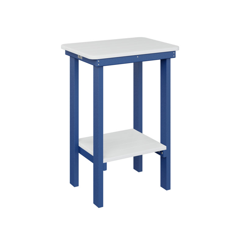 Berlin Gardens Rectangular End Counter Table, Pacific Blue, White