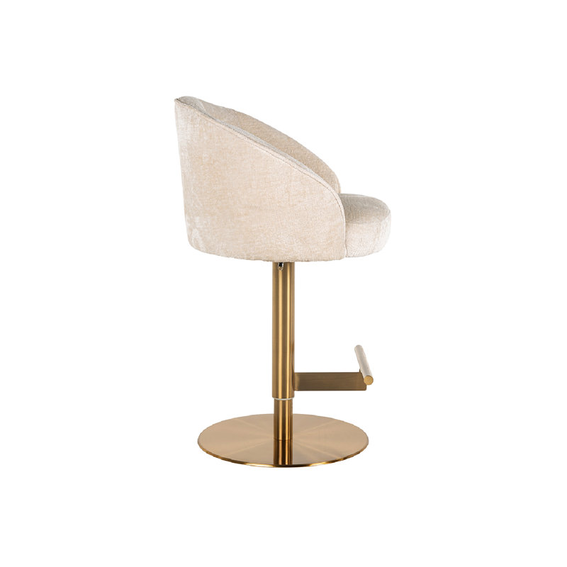 Zabi Swivel Adjustable Height Bar Stool, White