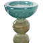 Capri Stripe Glass Candle Holder- Short-1137878756