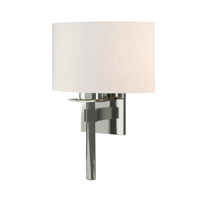Beacon Hall Half Drum Shade Sconce, Sterling, Flax