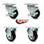 3.5 Inch Polyurethane Swivel Top Plate Caster Set with 2 Brake 2 Rigid SCC|SCC-20S3514-PPUB-TLB-TP2-2-R-2-88884081