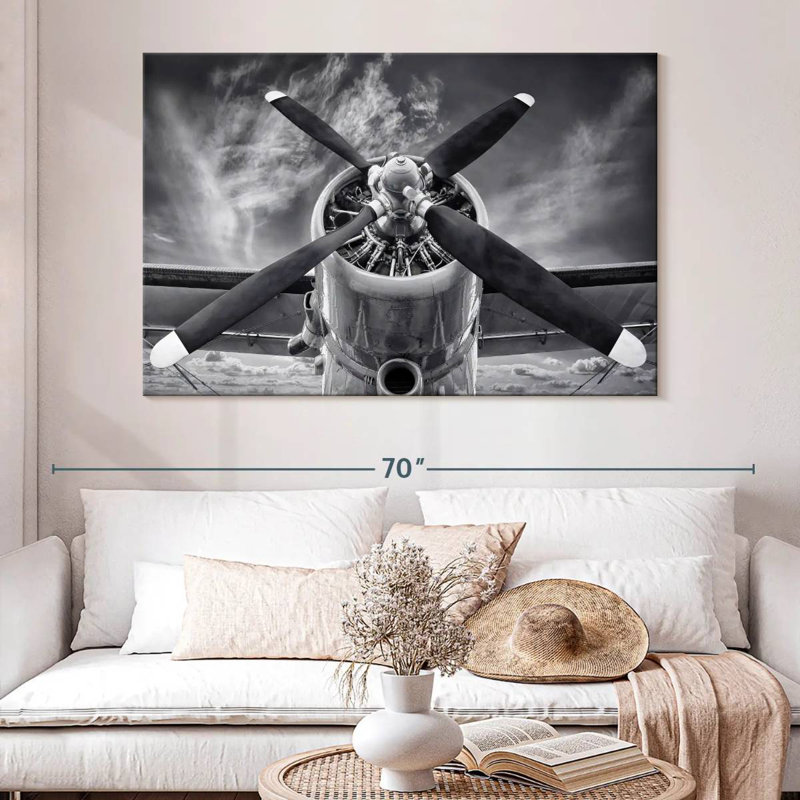 Mehar Four Blade Propeller Monochrome, 34" H x 51" W