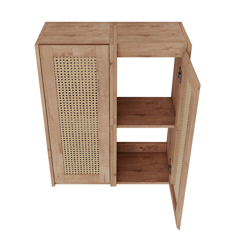 Armoire latérale de salle de bain 24 po, portes à fermeture douce, conception à fixation flottante (emballage KD)