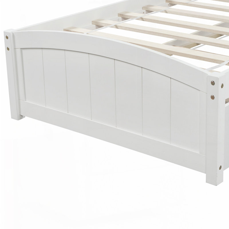 Lit plateforme avec lit gigogne, Blanc